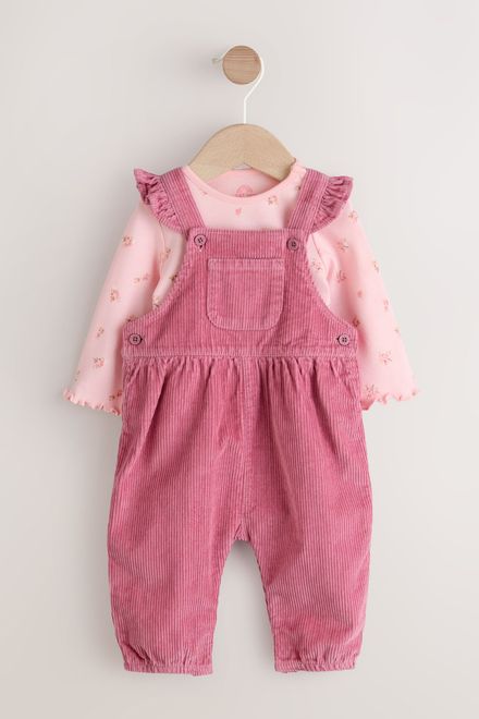 Next / Комплект боди и полукомбинезон вельветовый для девочки