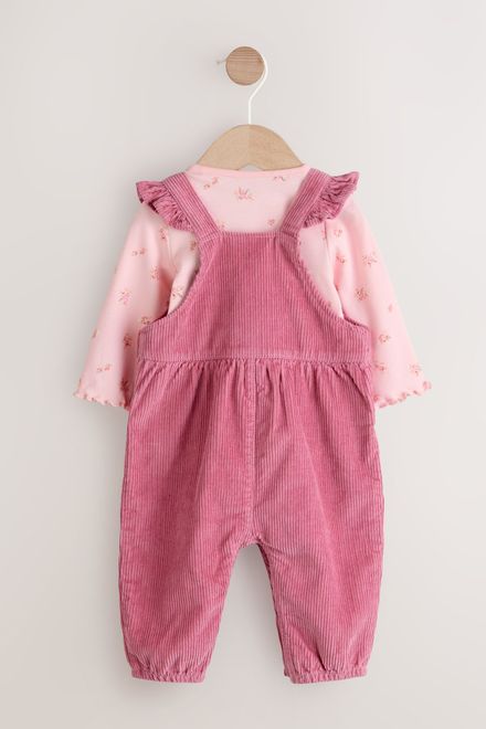 Next / Комплект боди и полукомбинезон вельветовый для девочки - фото 2