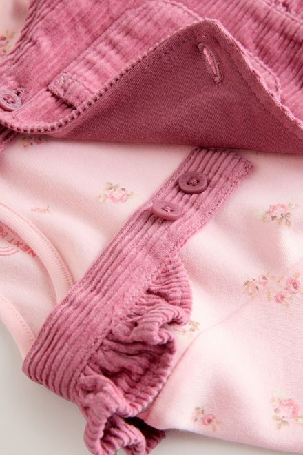 Next / Комплект боди и полукомбинезон вельветовый для девочки - фото 5