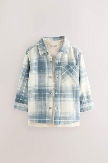 Next / Комплект рубашка и футболка с принтом для мальчика