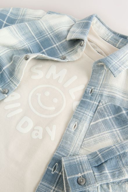 Next / Комплект рубашка и футболка с принтом для мальчика