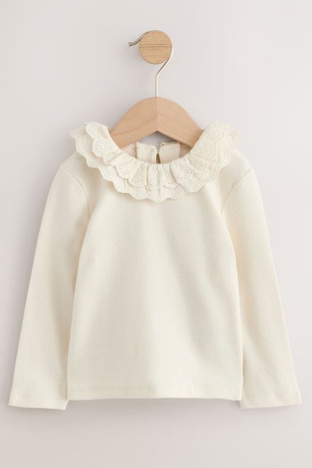 Next / Лонгслив с декоративным воротником для девочки - фото 4