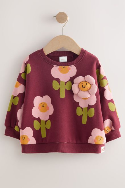 Next / Свитшот с 3D цветком для девочки