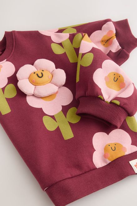 Next / Свитшот с 3D цветком для девочки