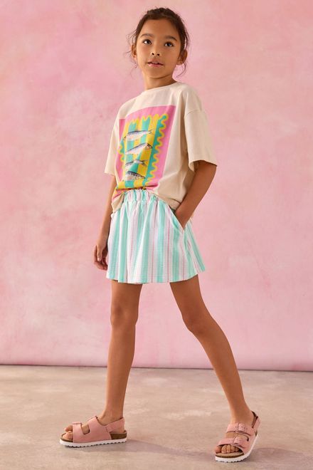 Next / Шорты с принтом для девочки - фото 2