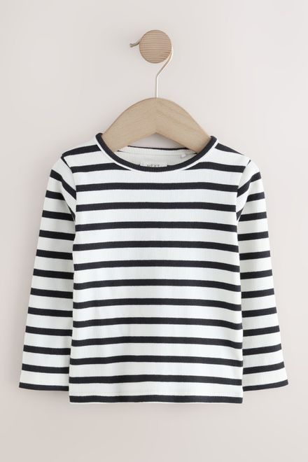 Next / Комплект лонгслив и полукомбинезон джинсовый с принтом для девочки