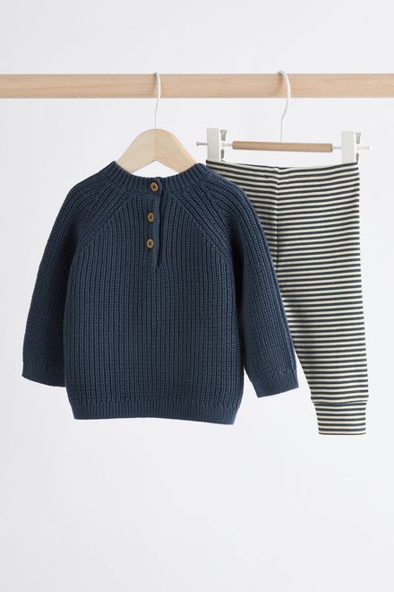 Next / Комплект вязаный джемпер и легинсы для мальчика - фото 10