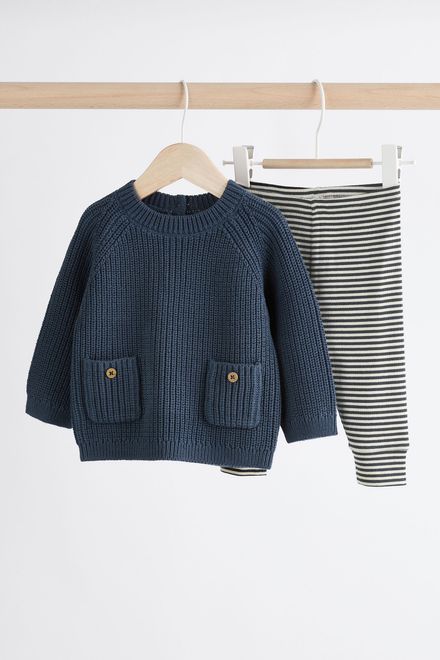 Next / Комплект вязаный джемпер и легинсы для мальчика - фото 9