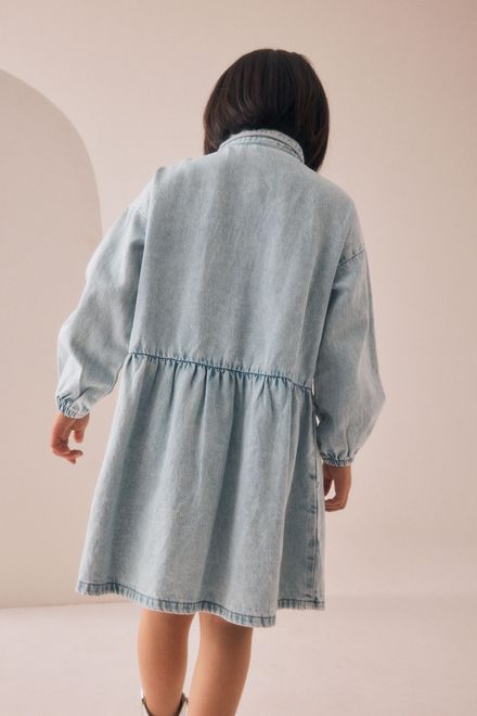 Next / Платье джинсовое со стразами для девочки - фото 3