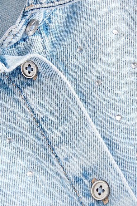 Next / Платье джинсовое со стразами для девочки - фото 7