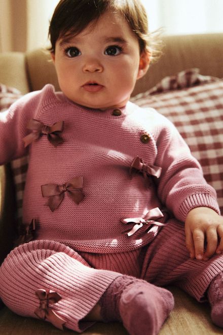 Next / Комплект джемпер вязаный и легинсы для девочки - фото 3