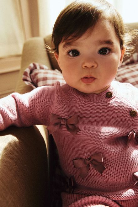 Next / Комплект джемпер вязаный и легинсы для девочки - фото 4