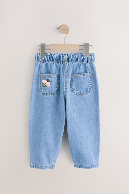 Next / Джинсы с нашивками для девочки - фото 5