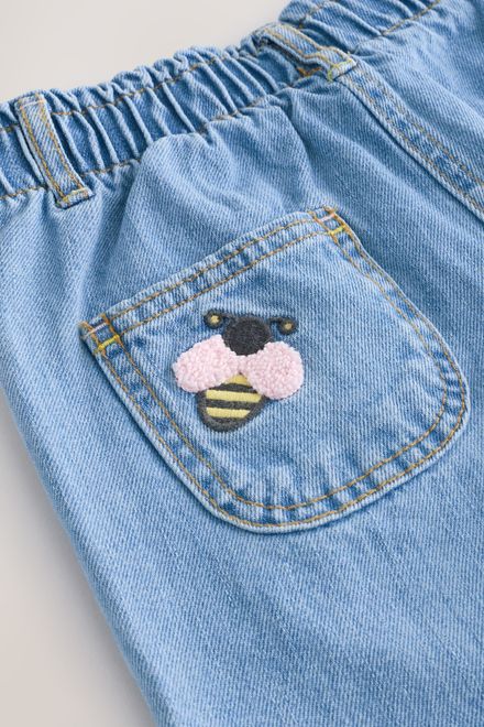 Next / Джинсы с нашивками для девочки - фото 8