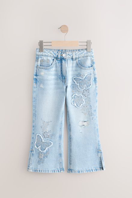 Next / Джинсы расклешенные с аппликацией для девочки