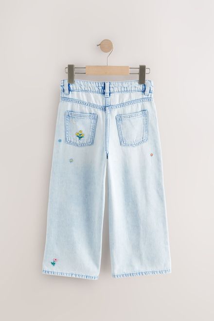 Next / Джинсы расклешенные с вышивкой для девочки - фото 6