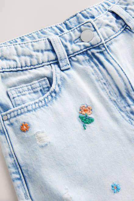 Next / Джинсы расклешенные с вышивкой для девочки - фото 7