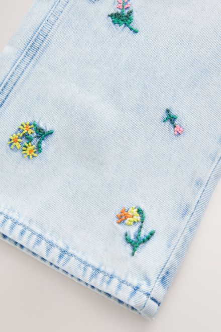 Next / Джинсы расклешенные с вышивкой для девочки - фото 8