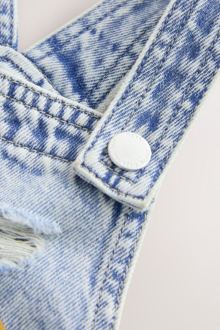 Next / Полукомбинезон джинсовый с принтом для девочки - фото 9