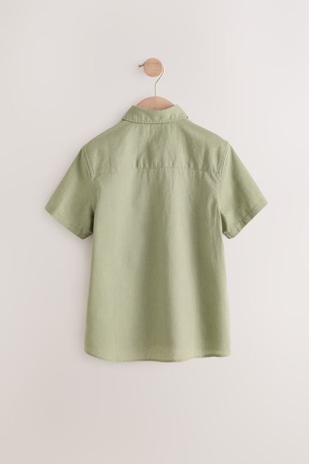Next / Рубашка льняная с коротким рукавом для мальчика - фото 2