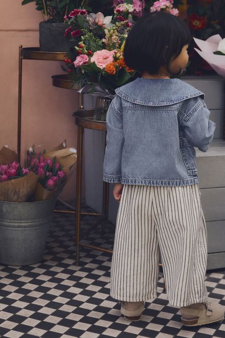 Next / Комплект блузка джинсовая и брюки льняные для девочки