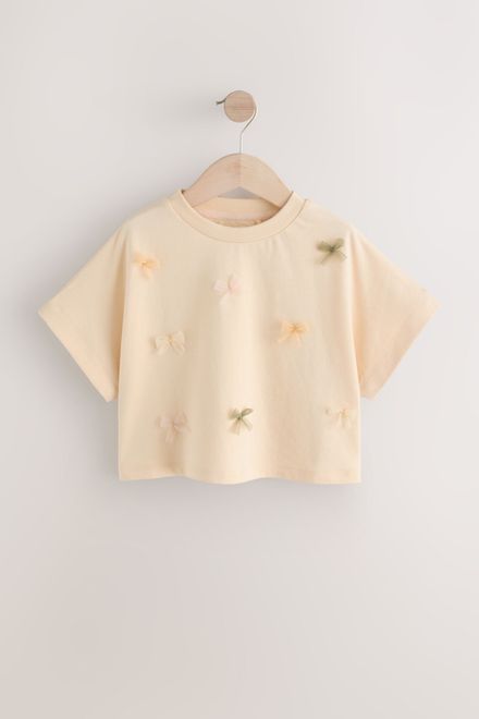 Next / Футболка укороченная с бантами для девочки