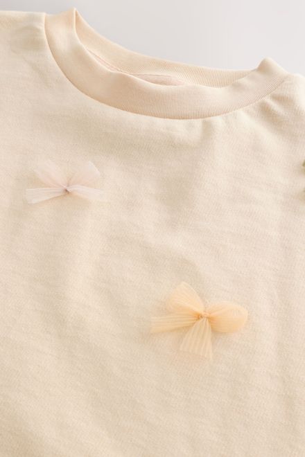 Next / Футболка укороченная с бантами для девочки - фото 7