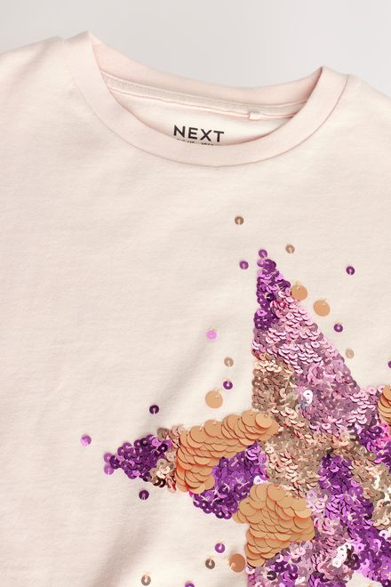 Next / Футболка с пайетками для девочки - фото 6