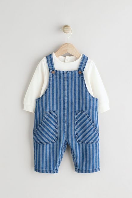 Next / Комплект полукомбинезон джинсовый и боди для мальчика