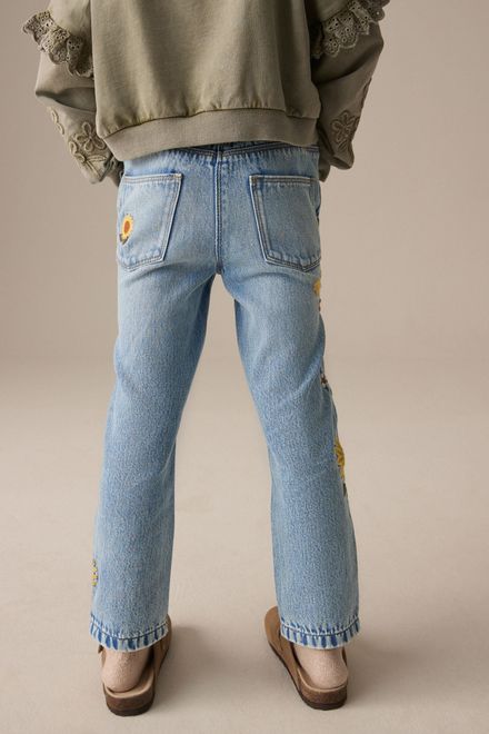 Next / Джинсы с вышивкой для девочки - фото 4