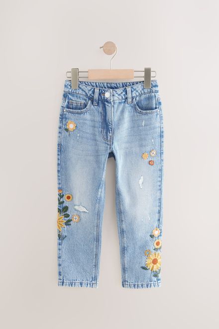Next / Джинсы с вышивкой для девочки - фото 6