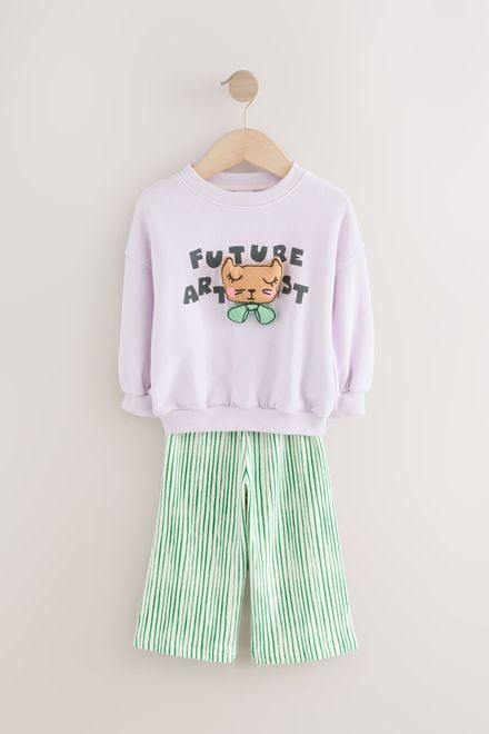 Next / Комплект свитшот с аппликацией и брюки для девочки - фото 3