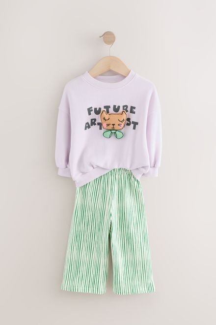 Next / Комплект свитшот с аппликацией и брюки для девочки - фото 4