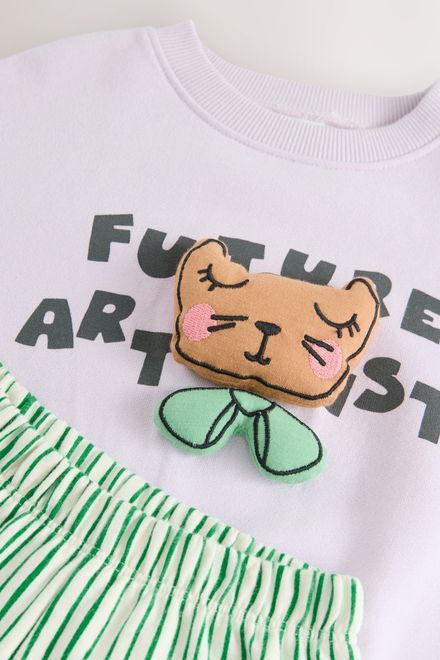 Next / Комплект свитшот с аппликацией и брюки для девочки - фото 7