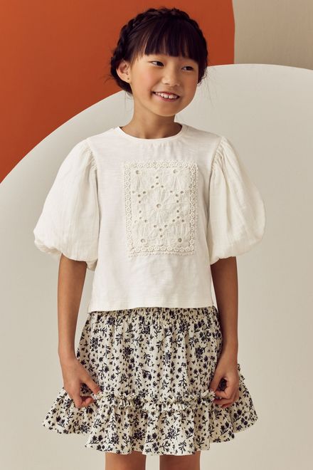 Next / Футболка с объемными рукавами для девочки - фото 2