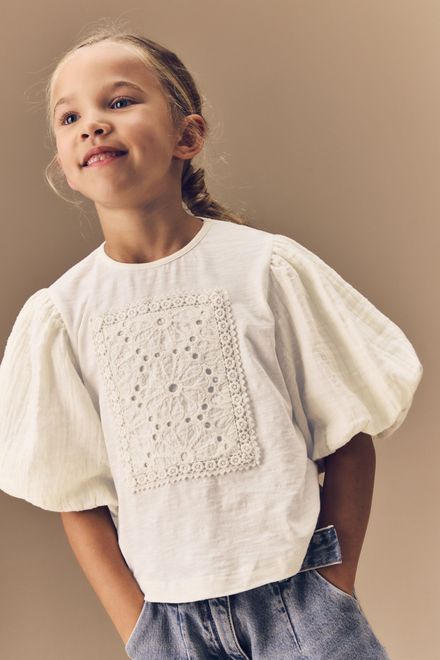 Next / Футболка с объемными рукавами для девочки - фото 4