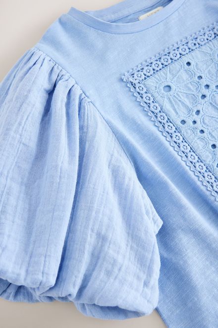 Next / Футболка с объемными рукавами для девочки - фото 8