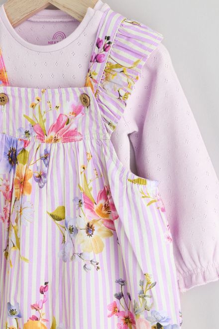 Next / Комплект полукомбинезон и боди для девочки - фото 4