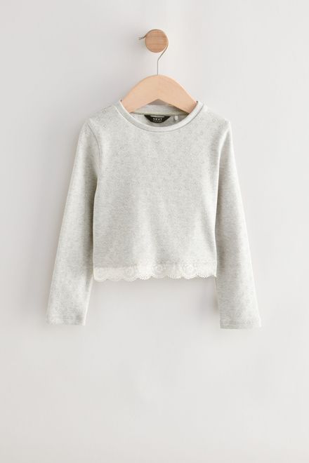 Next / Лонгслив с кружевом для девочки - фото 4