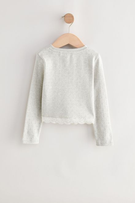 Next / Лонгслив с кружевом для девочки - фото 5