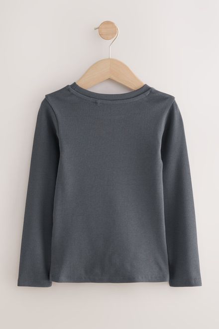 Next / Лонгслив в рубчик для девочки - фото 4