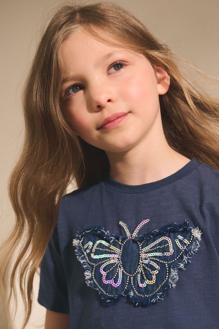 Next / Футболка с пайетками для девочки - фото 4