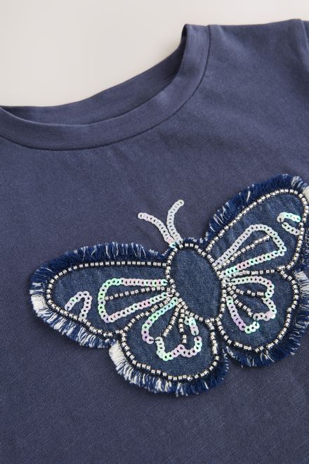 Next / Футболка с пайетками для девочки - фото 8