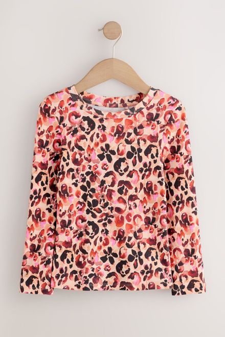 Next / Лонгслив в рубчик с принтом для девочки - фото 4