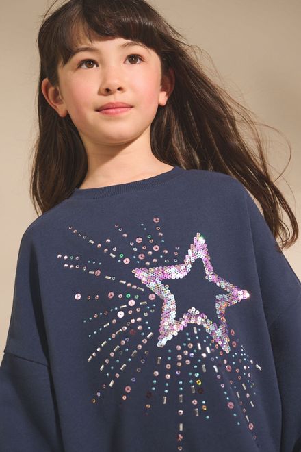 Next / Платье свитшот с пайетками для девочки - фото 4