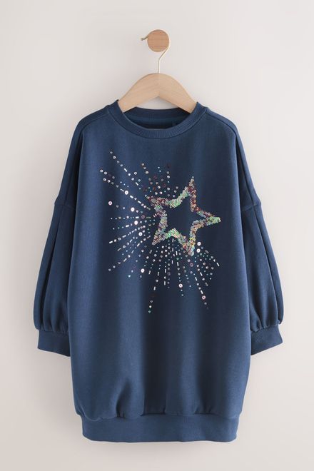 Next / Платье свитшот с пайетками для девочки - фото 5