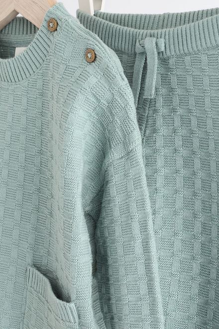 Next / Комплект вязаный джемпер и брюки для мальчика - фото 11