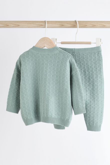 Next / Комплект вязаный джемпер и брюки для мальчика - фото 8