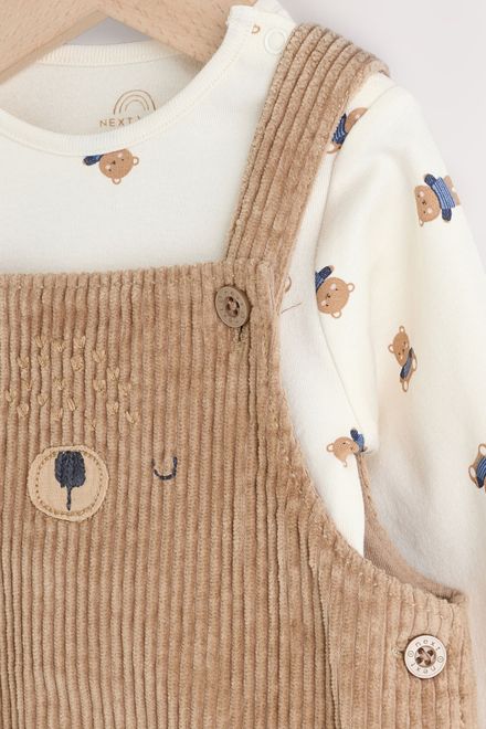 Next / Комплект боди и полукомбинезон вельветовый для мальчика - фото 4