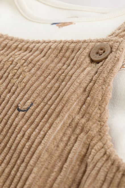 Next / Комплект боди и полукомбинезон вельветовый для мальчика - фото 5